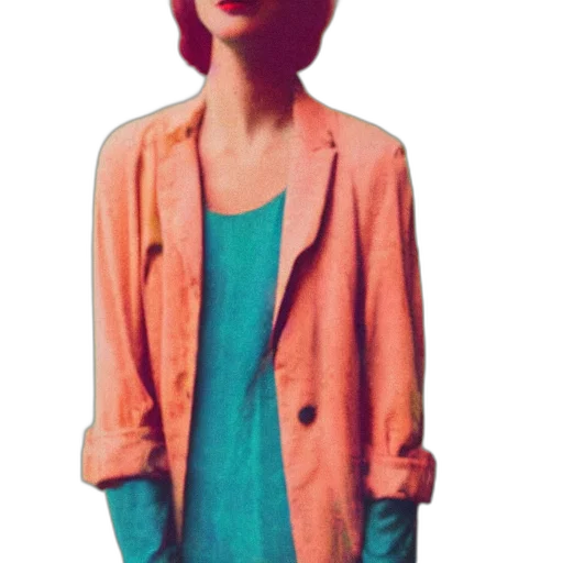 jacket, dress, staff, face, 3d render, photorealistic, concept art, vaporwave transparent PNG cut-out