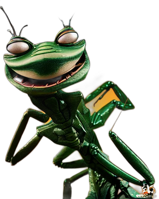 animal, creature, robot, staff, 3d render, concept art, photorealistic, cartoon transparent PNG cut-out