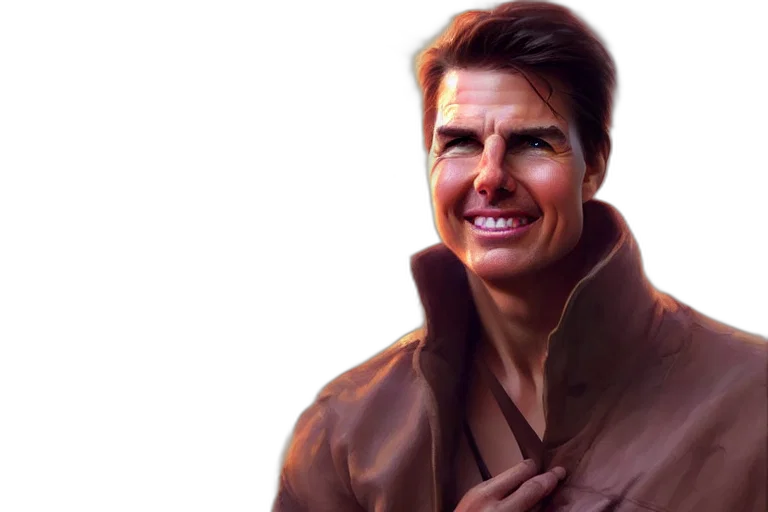 jacket, photorealistic, concept art, comic book art, 3d render, tom, cruise, morphing transparent PNG cut-out