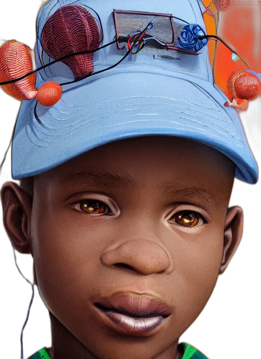 face, mask, hat, creature, photorealistic, concept art, 3d render, cartoon transparent PNG cut-out