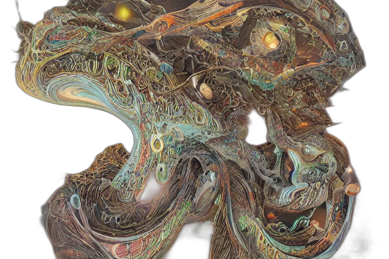 mask, hair, tree, dragon transparent PNG cut-out