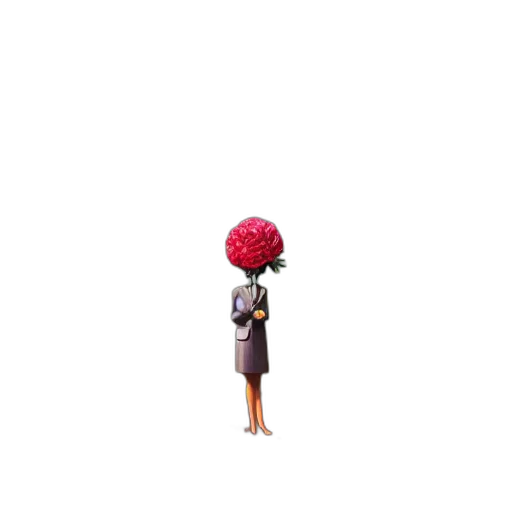 umbrella, crown, hat, flower, pixel art, concept art, 3d render, cartoon transparent PNG cut-out