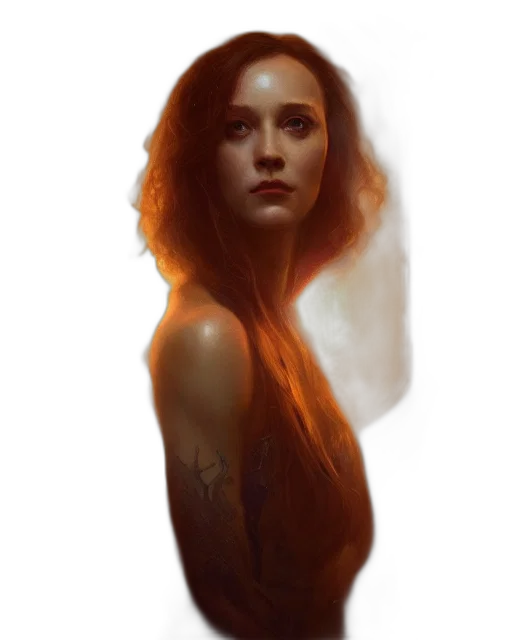 dress, face, fantasy art, concept art transparent PNG cut-out