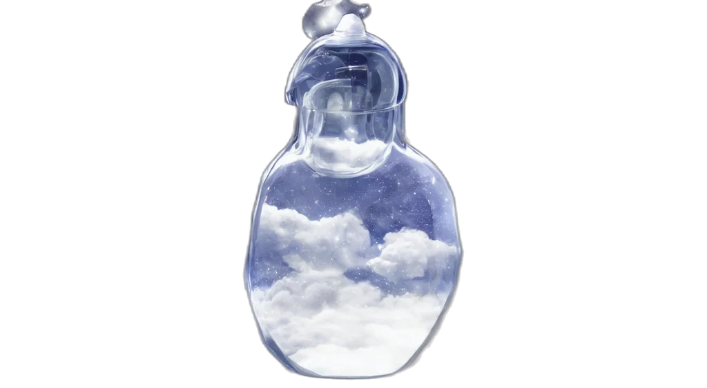 bottle, dress, photorealistic, 3d render transparent PNG cut-out