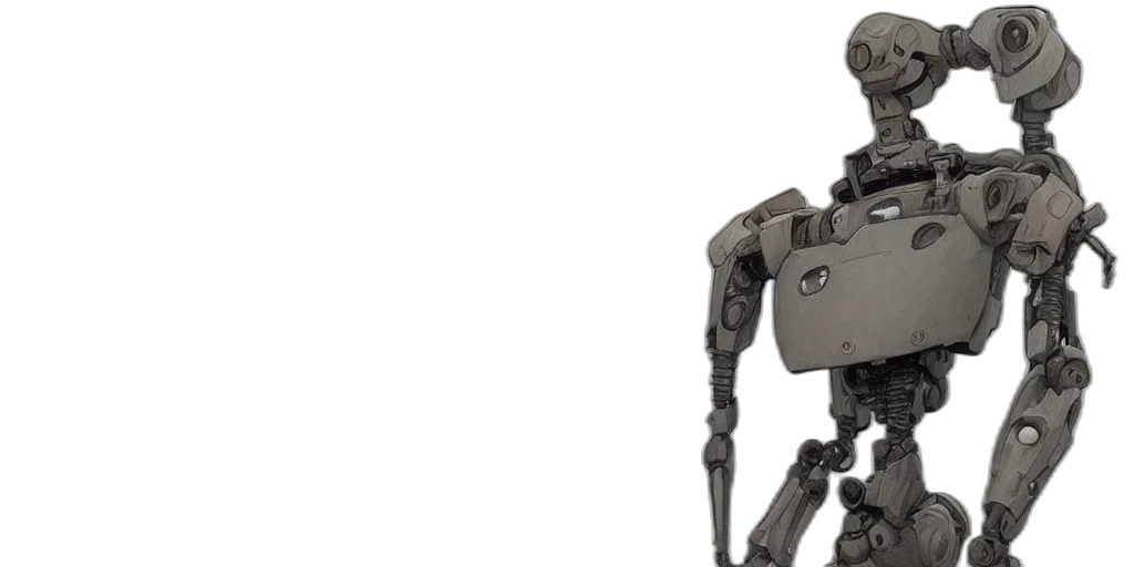 robot, staff, 3d render, concept art transparent PNG cut-out