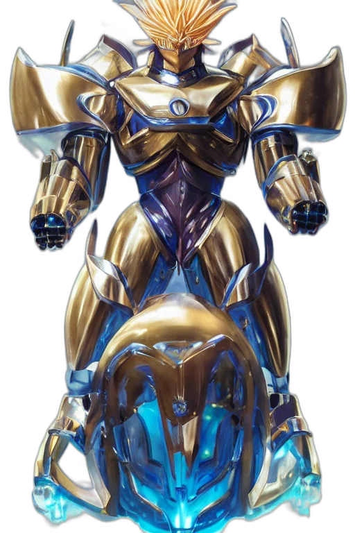 robot, jewelry, weapon, concept art, 3d render, fantasy art, comic book art, blue transparent PNG cut-out