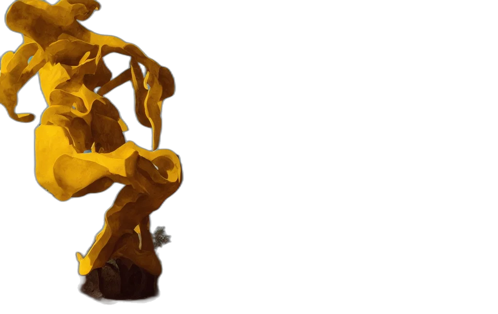 robot, 3d render, concept art, golden transparent PNG cut-out