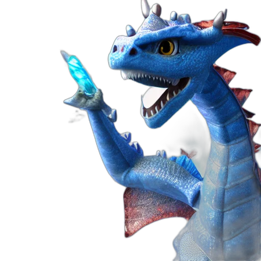 dragon, staff, animal, creature transparent PNG cut-out