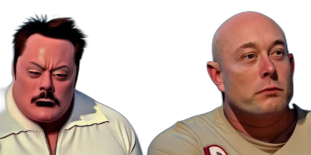 staff, 3d render, photorealistic, scene, bald, elon, musk, tracksuit transparent PNG cut-out