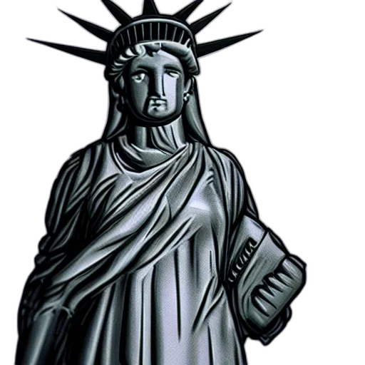 dress, concept art, photorealistic, 3d render, poster, art, statue, liberty transparent PNG cut-out