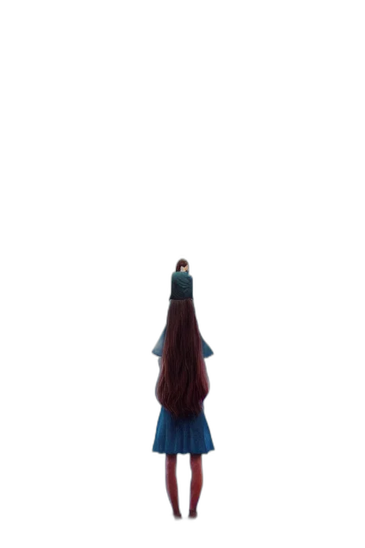 dress, hair, crown, staff, concept art, 3d render, anime, pixel art transparent PNG cut-out
