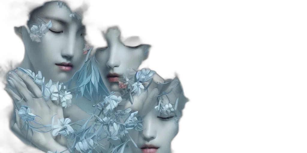 mask, face, crown, 3d render, photorealistic, vaporwave, concept art, outer space transparent PNG cut-out