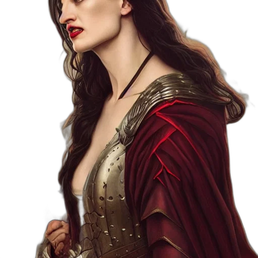 dress, crown, fantasy art, concept art, photorealistic, comic book art, red, dark transparent PNG cut-out