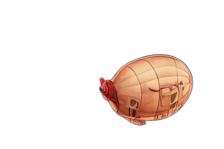 food, animal, hat, weapon, pixel art, concept art, 3d render, blimp transparent PNG cut-out