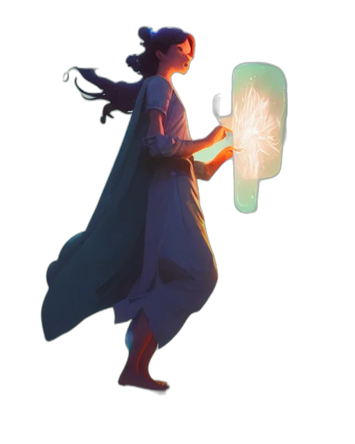 staff, sword, jacket, weapon, concept art, pixel art, fantasy art, comic book art transparent PNG cut-out