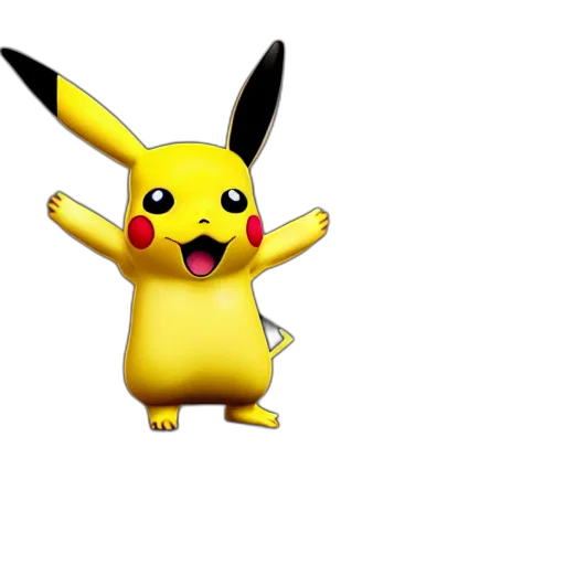 animal, creature, staff, 3d render, concept art, pixel art, photorealistic, pikachu transparent PNG cut-out
