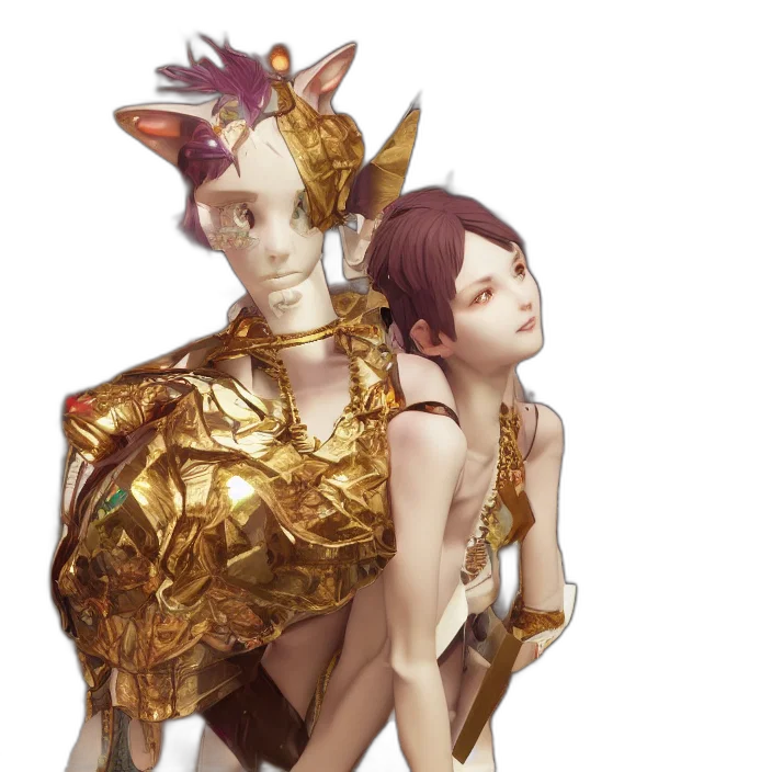 crown, robot, mask, dress transparent PNG cut-out