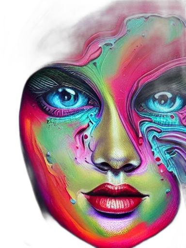 face, mask, photorealistic, watercolor transparent PNG cut-out