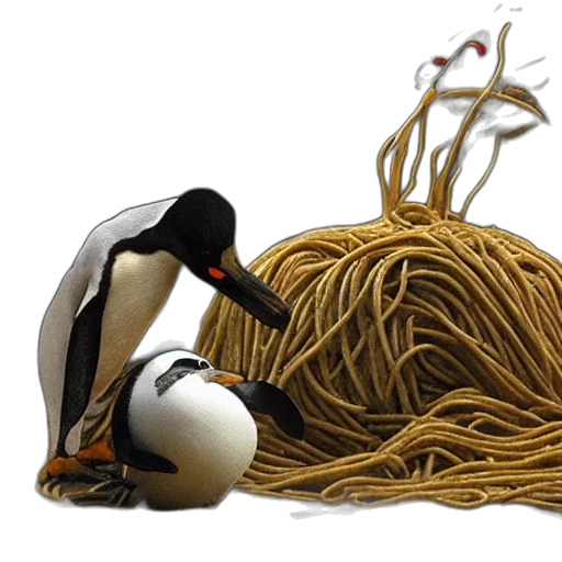 animal, crown, jewelry, 3d render, spaghetti, monster, killing, penguin transparent PNG cut-out