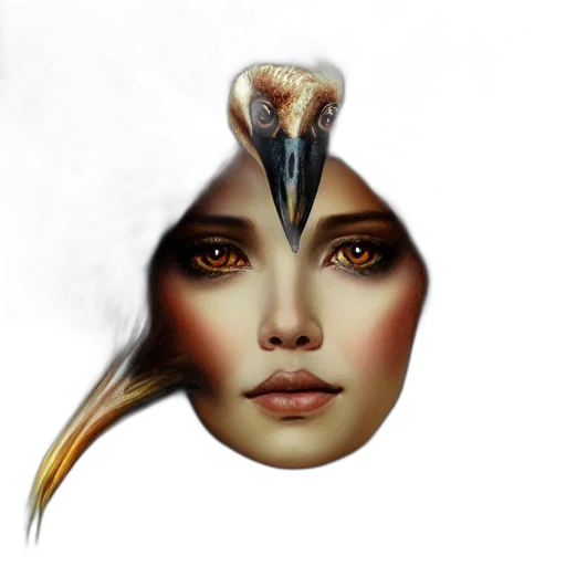 face, jewelry, mask, crown, fantasy art, photorealistic, concept art, 3d render transparent PNG cut-out