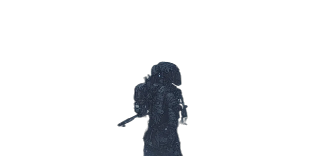 robot, dress, weapon, staff transparent PNG cut-out