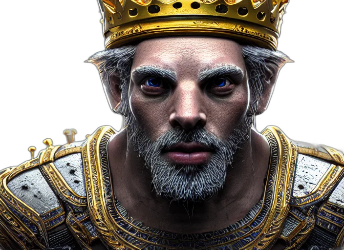 crown, face, photorealistic, fantasy art, concept art, 3d render, king, highly transparent PNG cut-out