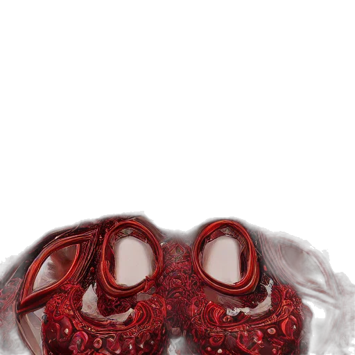 mask, crown, jewelry, shoes, 3d render, photorealistic, concept art, red transparent PNG cut-out