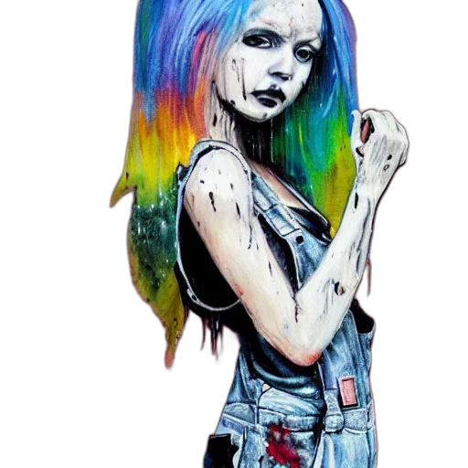 hair, watercolor, comic book art, cartoon, fantasy art, blue, colorful, full transparent PNG cut-out
