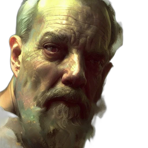 face, photorealistic, oil painting, concept art transparent PNG cut-out