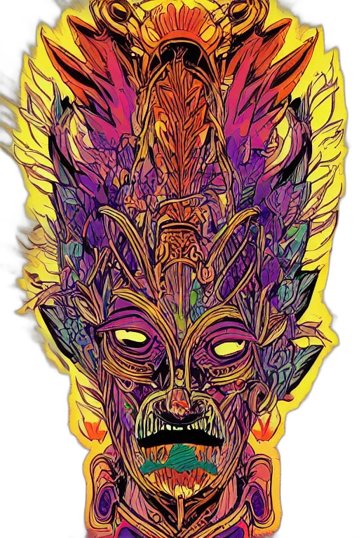 mask, face, creature, dragon, fantasy art, concept art, comic book art, watercolor transparent PNG cut-out