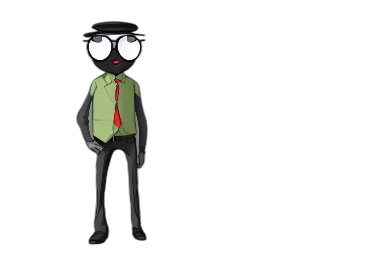 staff, jacket, cartoon, 3d render transparent PNG cut-out