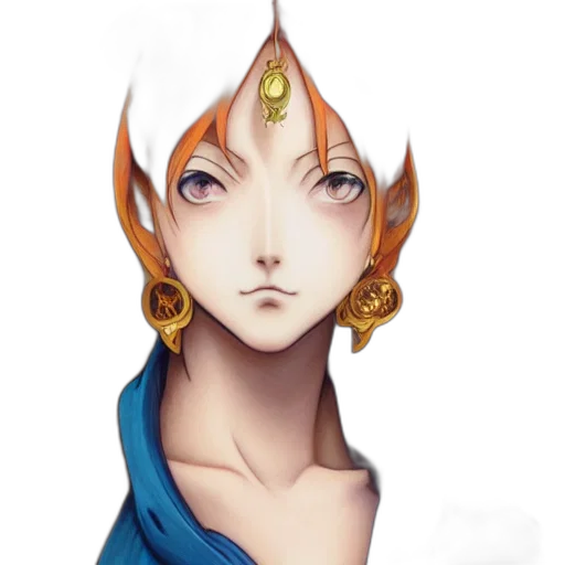 face, staff, crown, mask, fantasy art, concept art, anime, watercolor transparent PNG cut-out