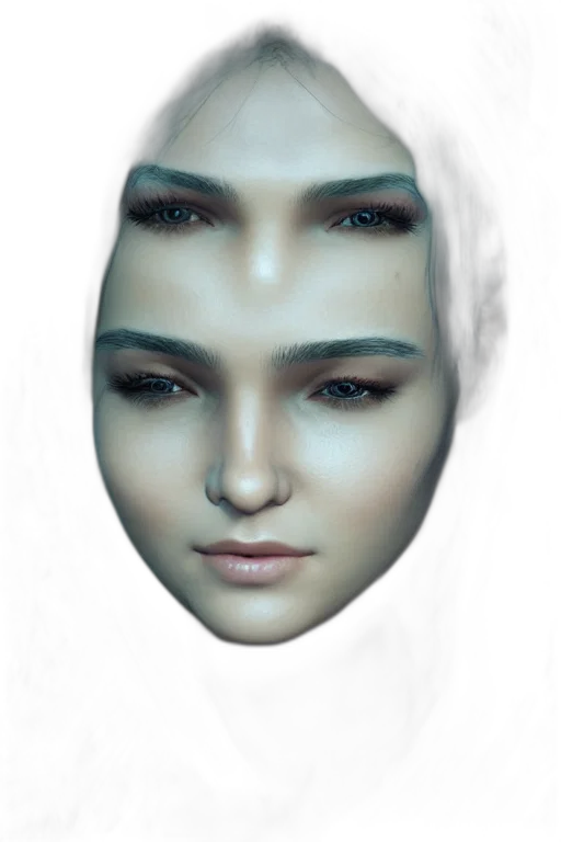 face, mask, robot, crown, photorealistic, 3d render, concept art, fantasy art transparent PNG cut-out