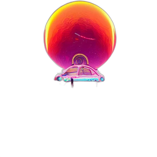 car, weapon, umbrella, robot, vaporwave, concept art, 3d render, pixel art transparent PNG cut-out
