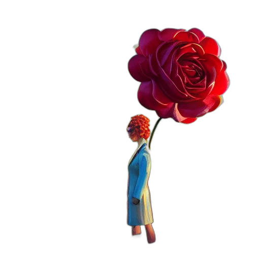 flower, staff, umbrella, crown, concept art, 3d render, pixel art, cartoon transparent PNG cut-out