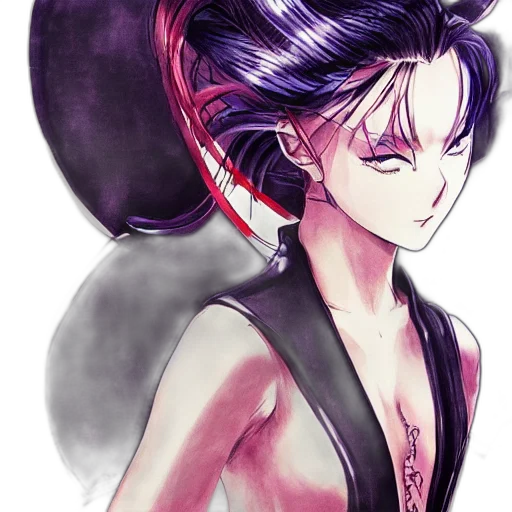 staff, watercolor, anime, fantasy art, concept art, dark, red, monochrome transparent PNG cut-out