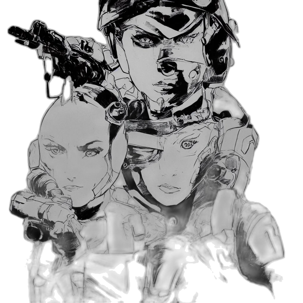 weapon, comic book art, concept art, cyberpunk transparent PNG cut-out