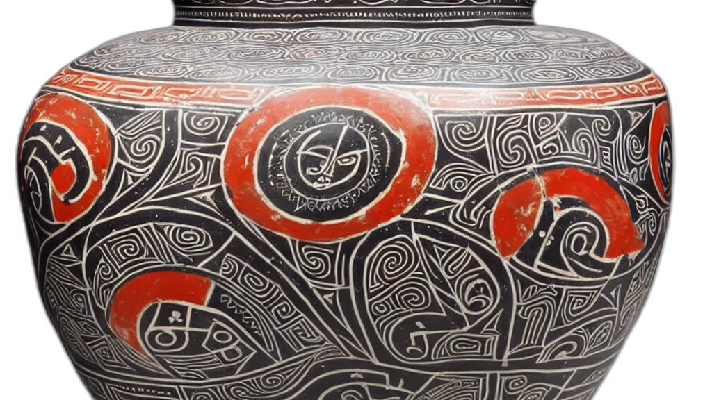 pot, decorative, minoan, art, style, where, can, see transparent PNG cut-out