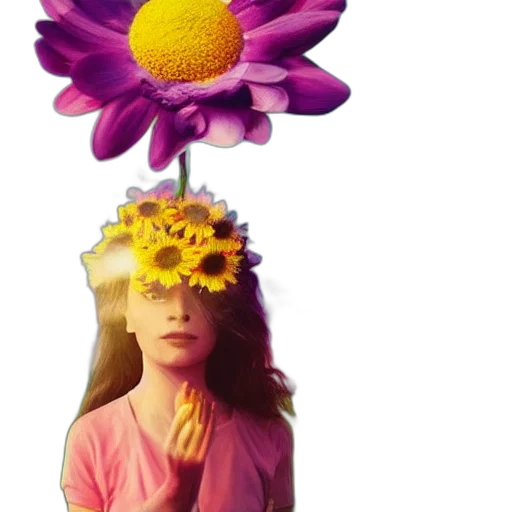flower, crown, umbrella, creature transparent PNG cut-out