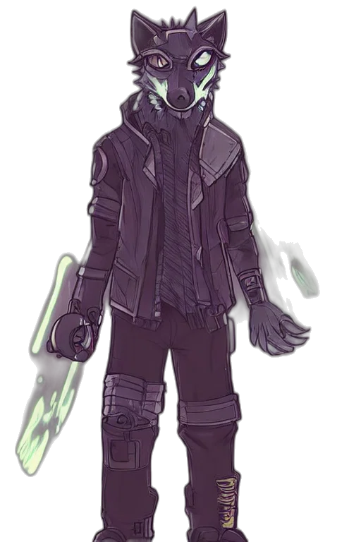jacket, staff, weapon, mask transparent PNG cut-out
