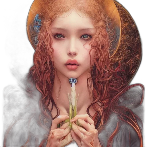 face, fantasy art, photorealistic, oil painting transparent PNG cut-out