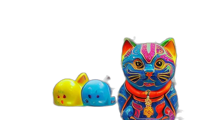 mask, 3d render, colourful, maneki, neko, style, android, jones transparent PNG cut-out