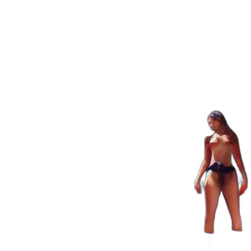 creature, animal, robot, dress, 3d render, pixel art, concept art, beach transparent PNG cut-out