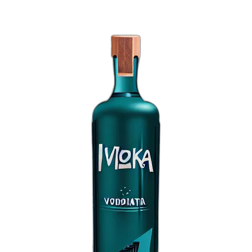 bottle, vaporwave, 3d render, vodka transparent PNG cut-out