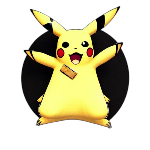 staff, animal, weapon, 3d render, pixel art, concept art, photorealistic, pikachu transparent PNG cut-out