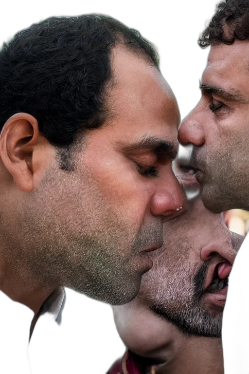 face, narendra, modi, kissing, rahul, gandhi, closeup, india transparent PNG cut-out