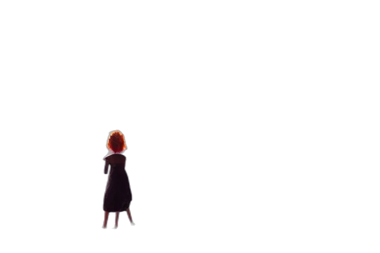dress, robot, hair, staff transparent PNG cut-out