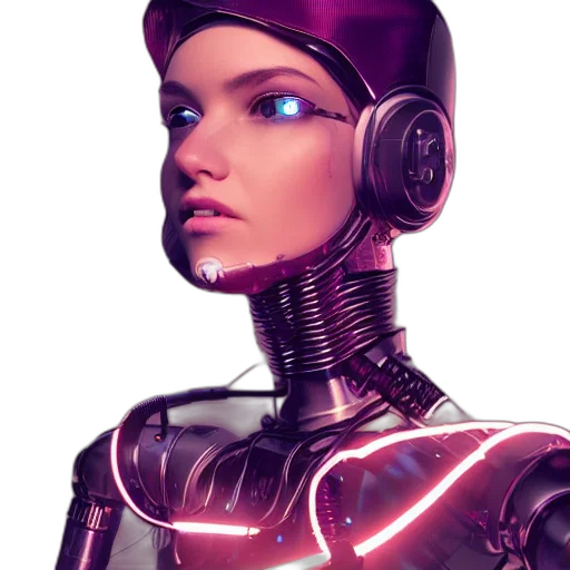 robot, face, cyberpunk, concept art transparent PNG cut-out