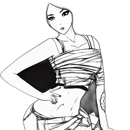 dress, jewelry, pencil sketch, cartoon transparent PNG cut-out