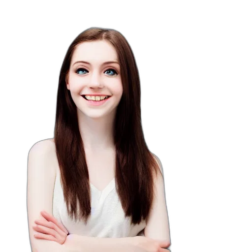 hair, face, dress, staff transparent PNG cut-out